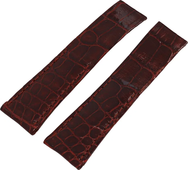 Audemars Piguet Alligator Burgundy Strap for deployant buckle (20mm x 16mm) in Burgundy Crocodile from Gray And Sons