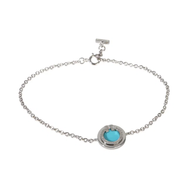Tiffany & Co. White Gold Turquoise And Diamond T Circle Bracelet 18k in White from HEWI