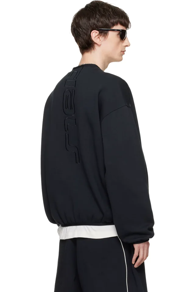 Fear of God ESSENTIALS Black Active Trace Modern Crewneck Sweatshirt, photo 3 of 4 from SSENSE