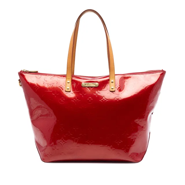 Red Louis Vuitton Monogram Vernis Bellevue GM Tote Bag in Red Leather from Designer Revival