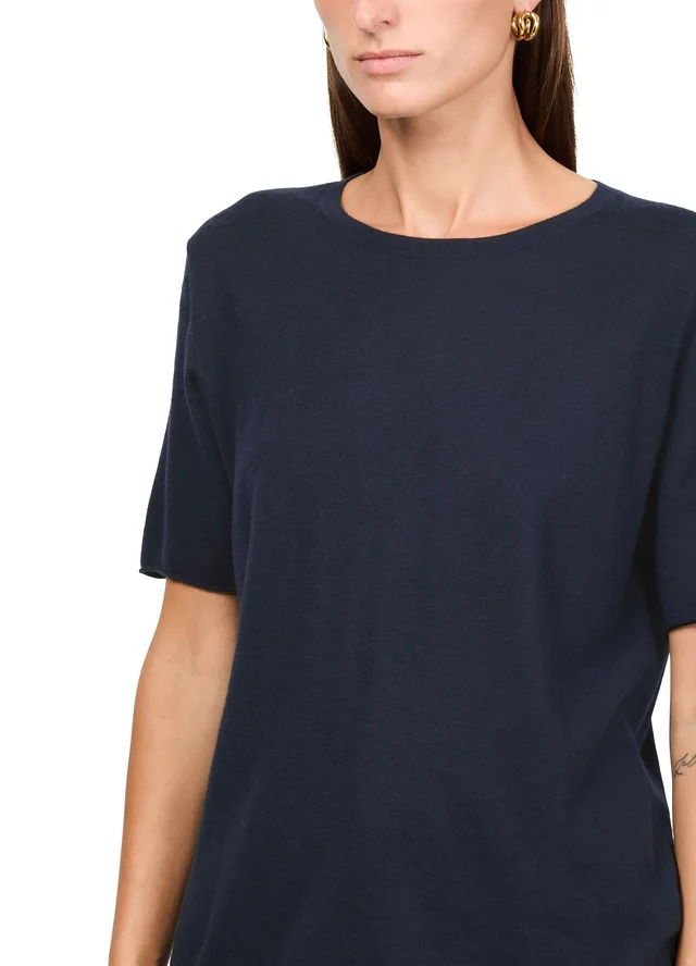 LISA YANG Ari short sleeves cashmere t-shirt in Blue 100% cashmere, photo 4 of 6 from 24S (US)