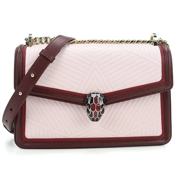 Bvlgari Shoulder Bag Chain Serpenti Forever Women's Pink in multicolor Calfskin from Grailed