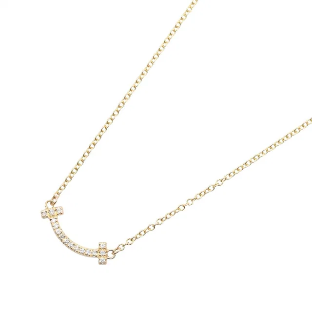 Tiffany & Co. Necklace T Smile Mini Diamond 41 45.5 18K from The Reluxe
