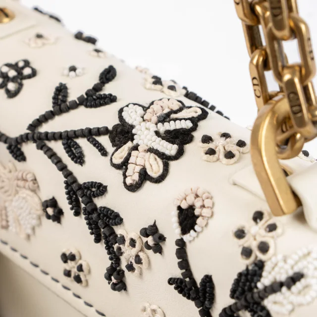 Dior Cream Embroidered Mini J'Adior Bag in White from Labellov, photo 5 of 6