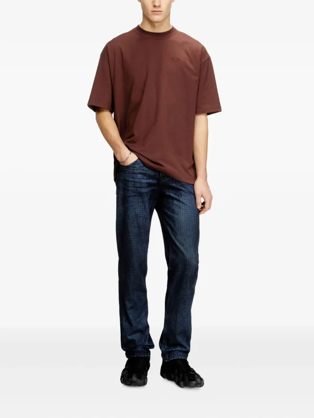 Diesel T-shirt with maxi Oval D embroidery in Brown, photo 2 of 4 from FARFETCH