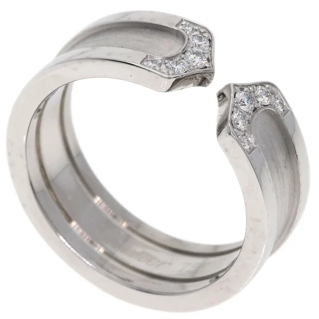 Cartier C2 SM Diamond 52 Ring 18K White Gold in White from The Reluxe