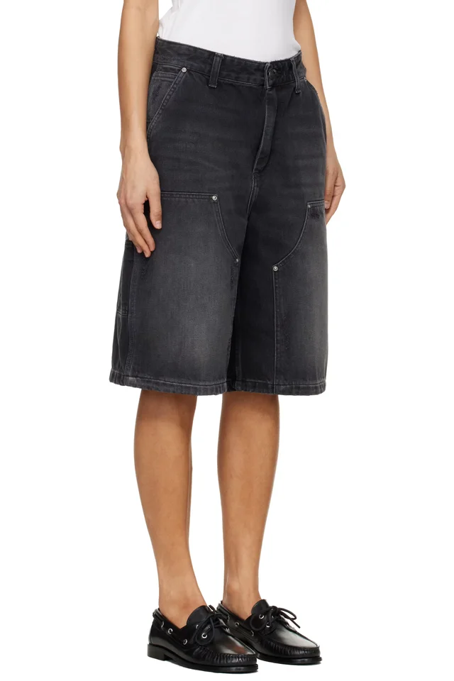 Carhartt Work In Progress Black Nixon Double Knee Denim Shorts, photo 2 of 4 from SSENSE