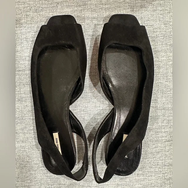 Miu Miu Sling Back Flats in black from Poshmark