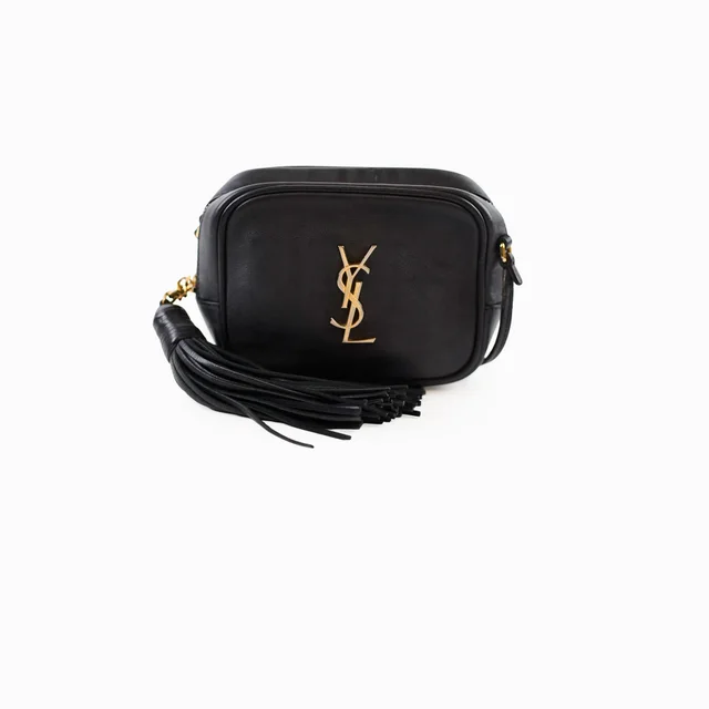 Saint Laurent Mono Pouch Dark Grey in Grey Leather from The Purse Affair