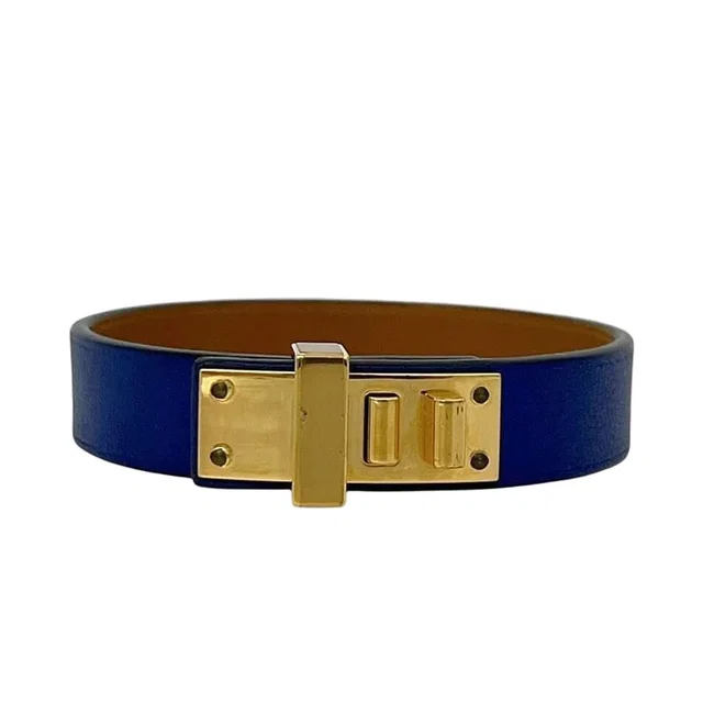 Hermès Bracelet Mini Dog Navy Swift Leather in Navy Swift leather from The Reluxe