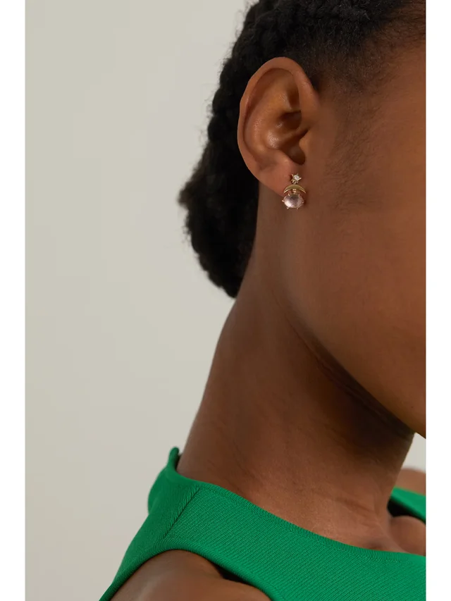 ANDREA FOHRMAN Mini Cosmo 14-karat gold, amethyst and diamond earrings in Metallic, photo 2 of 2 from NET-A-PORTER (Canada)