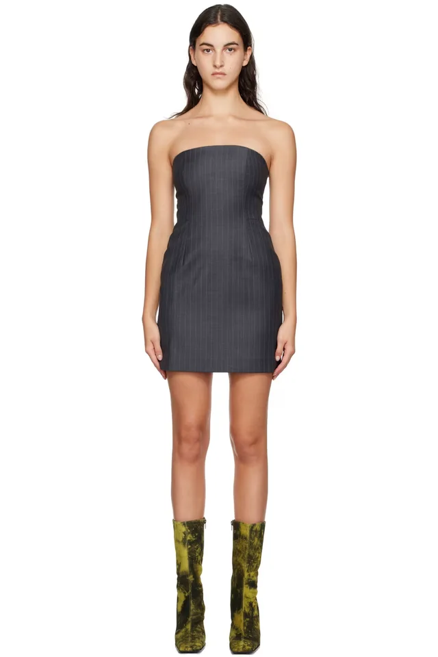WYNN HAMLYN Gray Tandi Minidress, image 1 of 1 from SSENSE