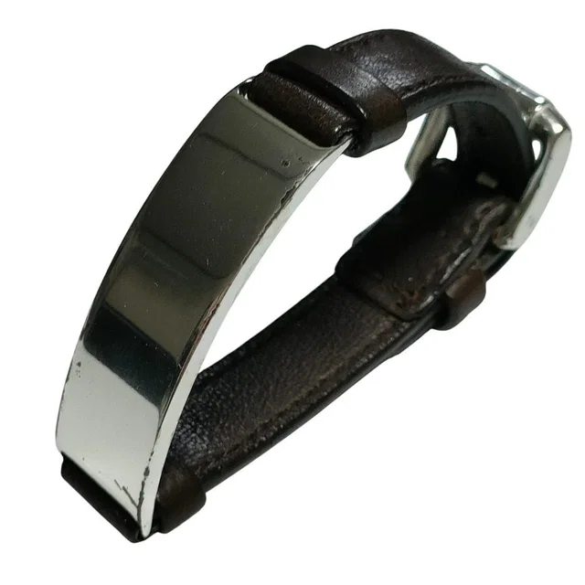 Bottega Veneta Silver Leather Bracelet in Silver Leather from LuxUness