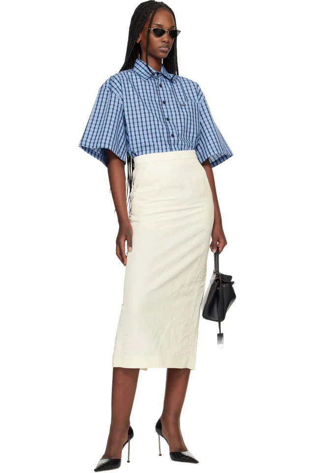 WILLY CHAVARRIA Off-White Tubo Midi Skirt, photo 4 of 4 from SSENSE