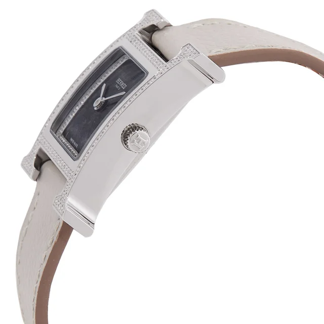 Hermes Heure H Quartz Diamond Black Dial Ladies Watch 053844WW00, photo 2 of 3 from Jomashop