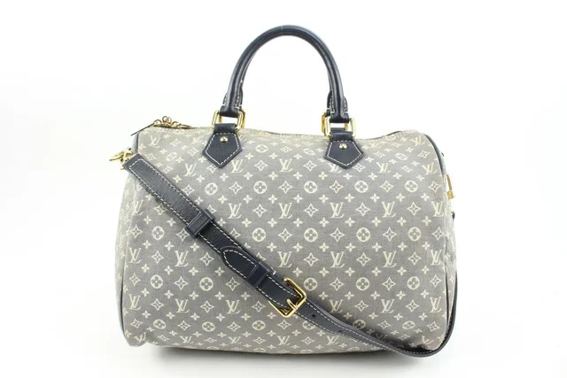 Louis Vuitton Navy Blue x Grey Encre Monogram Idylle Speedy Bandouliere 30 in Navy Canvas from Bagriculture