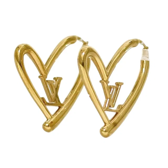 Louis Vuitton Single Earring Book le Reil Heart Foreign Love GM Hoop Metal Gold in Gold from The Reluxe