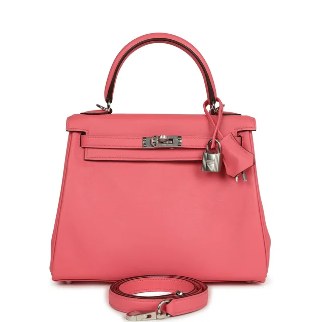 Hermès Kelly Retourne 25 Rose Azalee Swift Palladium Hardware in Pink Swift leather from Madison Avenue Couture