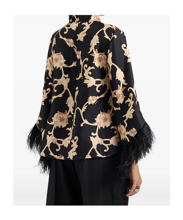 La Double J La Doublej Floral Printed Feather-Cuff Top, photo 6 of 6 from SENSER