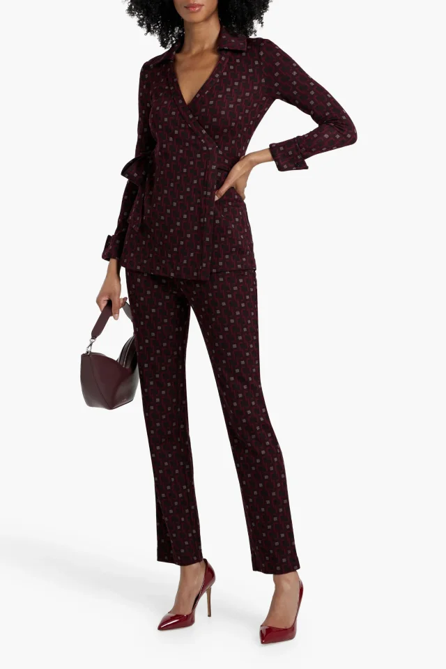 Diane von Furstenberg Tavolara Jacquard Skinny Pants in Plum, photo 2 of 4 from THE OUTNET