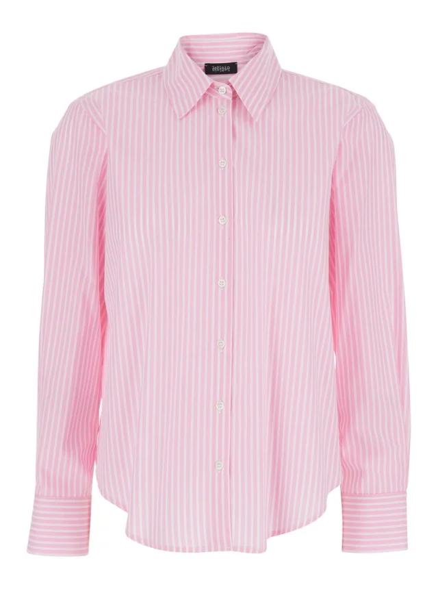Leplain Pink Shirt with Classic Collar and Striped Motif in Cotton Woman in Pink 100% Cotton from Gaudenzi Boutique, photo 1 of 1