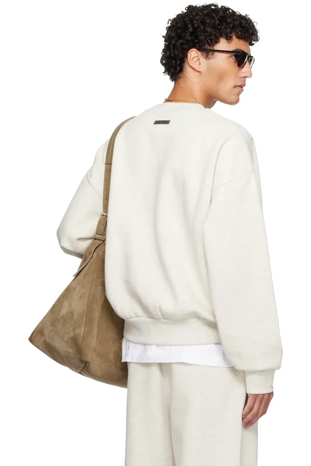 Fear of God ESSENTIALS Gray Holiday Embossed Classic Crewneck Sweatshirt, photo 3 of 4 from SSENSE