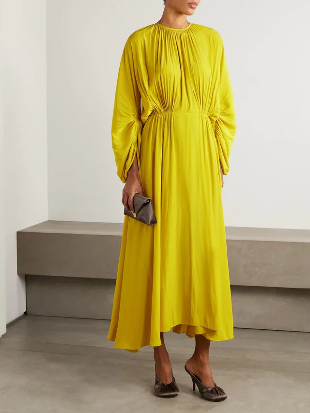 LANVIN Open-back woven maxi dress in Yellow, photo 2 of 2 from NET-A-PORTER (Canada)