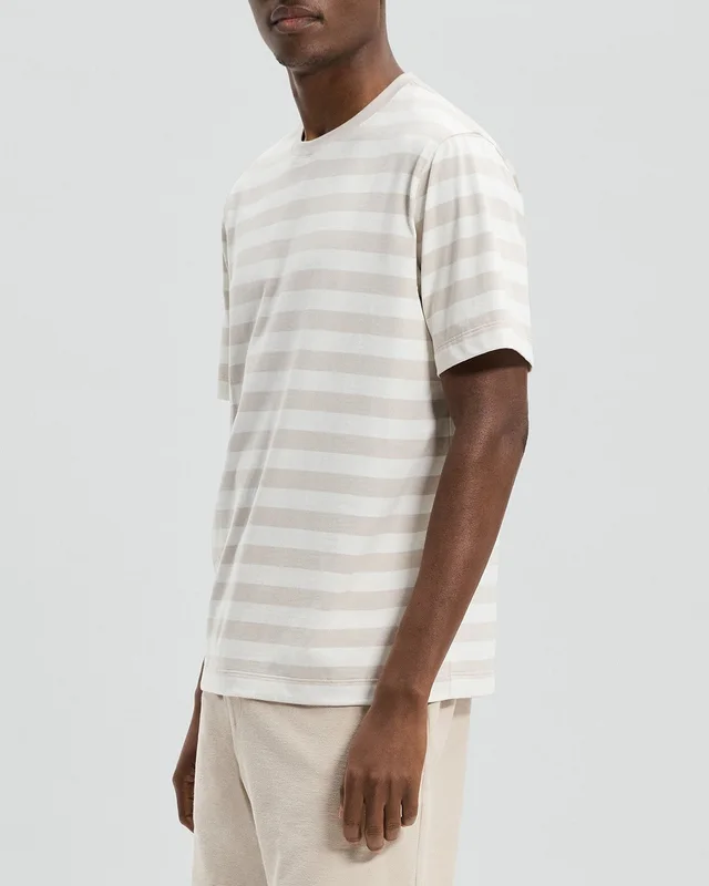 Theory Relaxed Tee in Striped Cotton, photo 3 of 6 from Theory