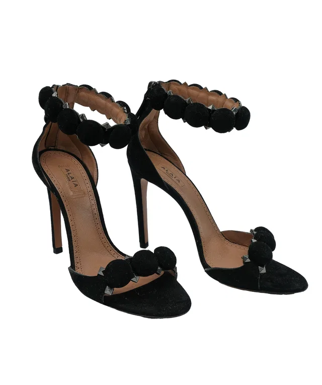 Alaïa Bambe Sandals Suede Black 36 in Black Suede from Luxury Promise