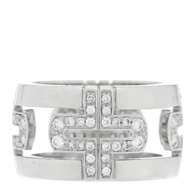 Bvlgari 18K White Gold Diamond Parentesi Ring 51 5.75 in White from FASHIONPHILE, photo 3 of 4