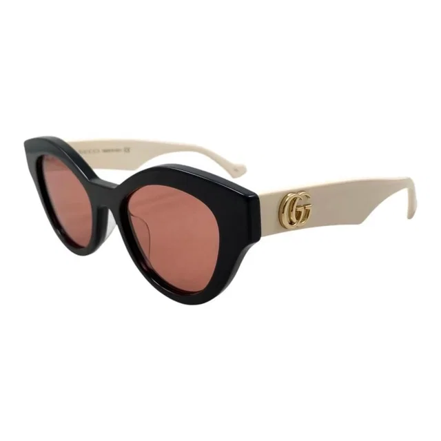Gucci Sunglasses Double Black White Pink Eyewear in Black from The Reluxe
