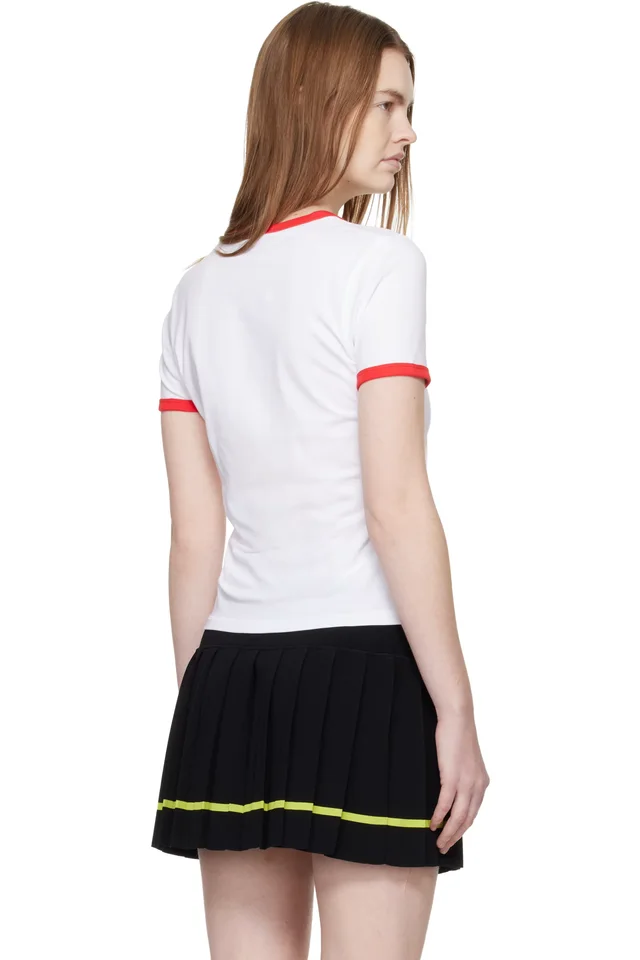 Casablanca White Innocence Triangle Longline Ringer T-shirt, photo 3 of 4 from SSENSE