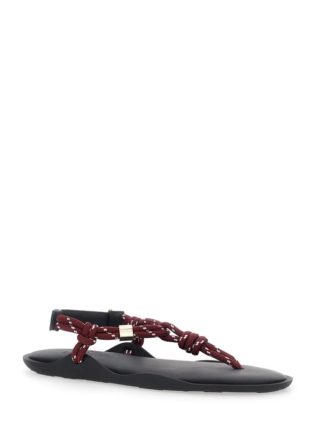 FLOWZE 'Flo' Bordeaux Sandals with Straps and Ankle Strap in Leather Blend Woman in 50% Rubber 20% Leather 15% Polyurethane 15% Polyester 10% Cellulose, photo 4 of 8 from Gaudenzi Boutique
