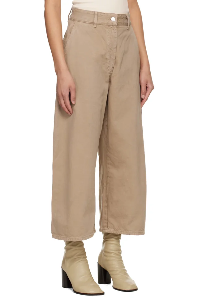 Studio Nicholson Taupe Chalco Denim Jeans, photo 2 of 4 from SSENSE