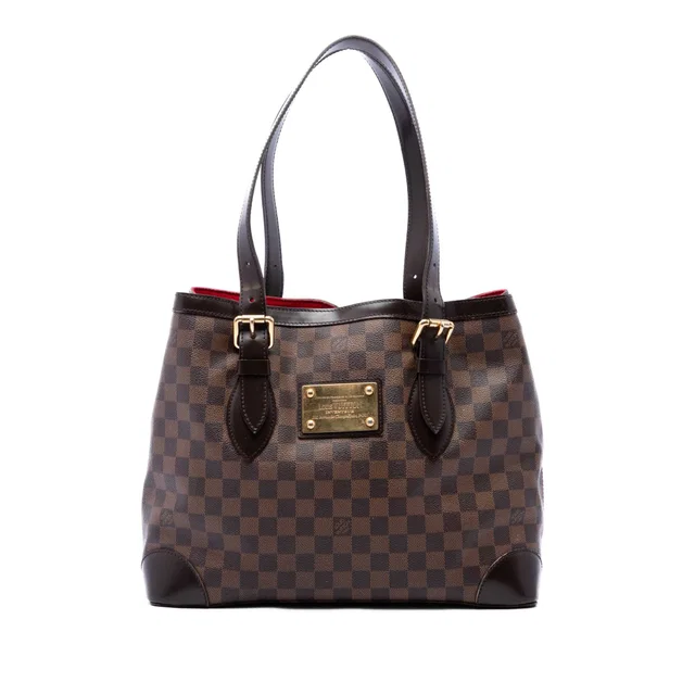 Brown Louis Vuitton Damier Ebene Hampstead MM Tote Bag in Brown Canvas from Designer Revival