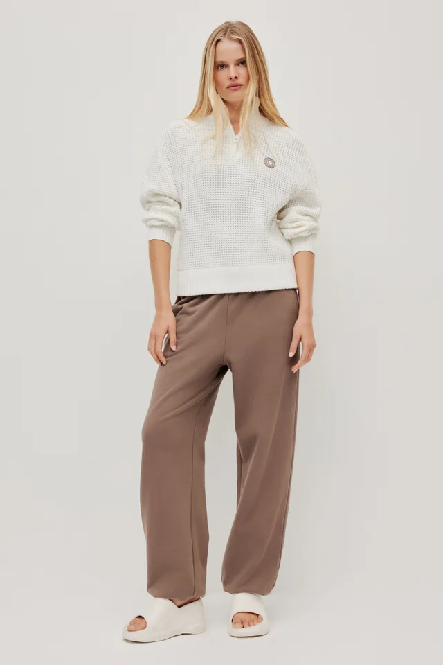 Athletica 1/4 Zip Waffle Knit Jumper in White from Aje, photo 1 of 1