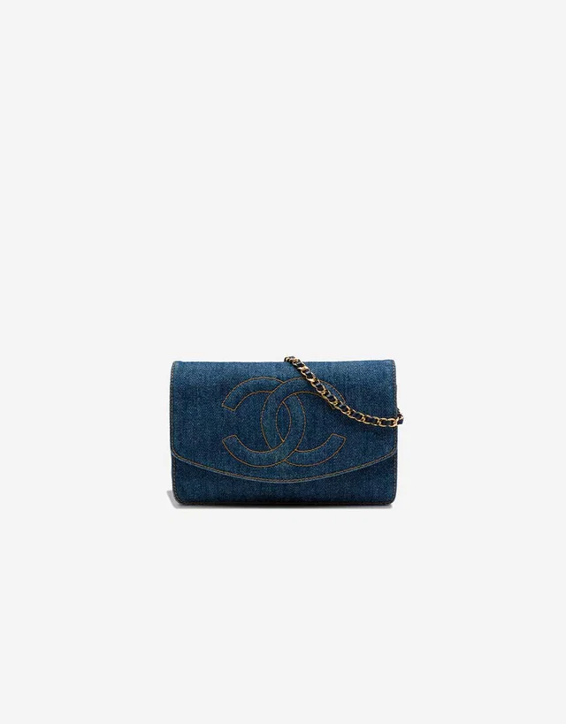 Chanel Wallet On Chain Denim Blue in Blue Denim from SACLÀB