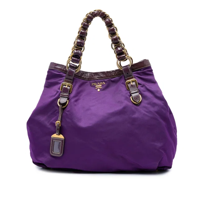 Purple Prada Tessuto Handbag in Purple Nylon from Designer Revival