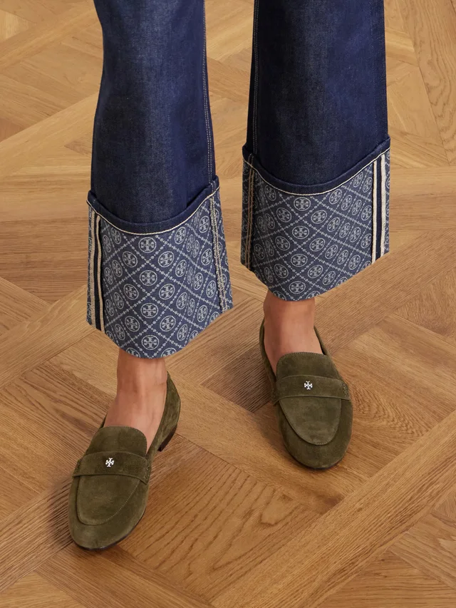 TORY BURCH Ballet suede loafers in Green, photo 2 of 2 from NET-A-PORTER (Canada)