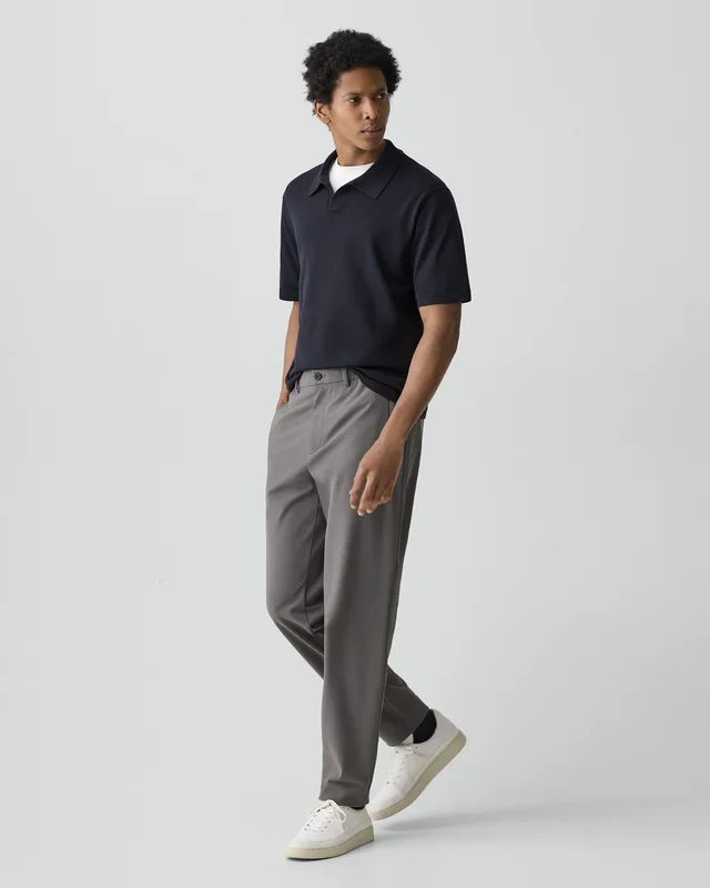 Theory Curtis Drawstring Pant in Precision Ponte in CARBON Shell: 73% Polyamide, 27% Elastane; Back: 73% Polyamide, 27% Elastane, photo 8 of 10 from Theory