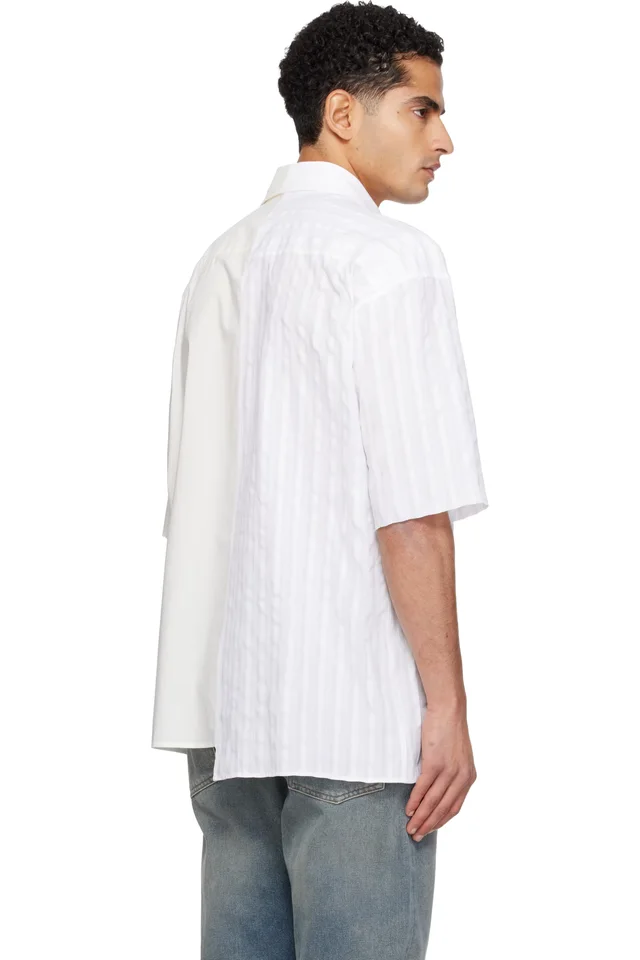 MM6 Maison Margiela Off-White Two-Tone Cotton Poplin Shirt, photo 3 of 4 from SSENSE