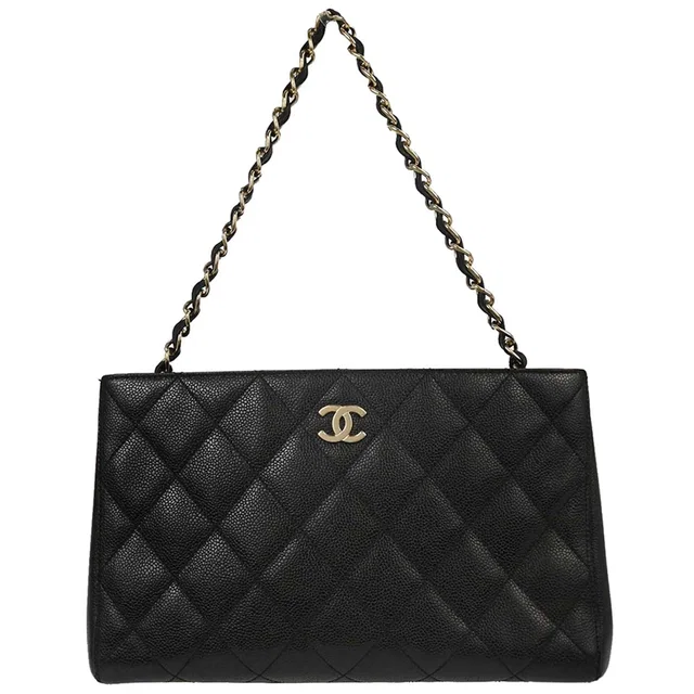 Chanel 2002-2003 Black Caviar Skin Tote Handbag in Black Caviar leather from AMORE Vintage Tokyo