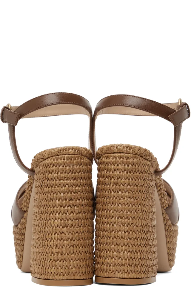 Gianvito Rossi Brown Bebe Heeled Sandals, photo 2 of 5 from SSENSE