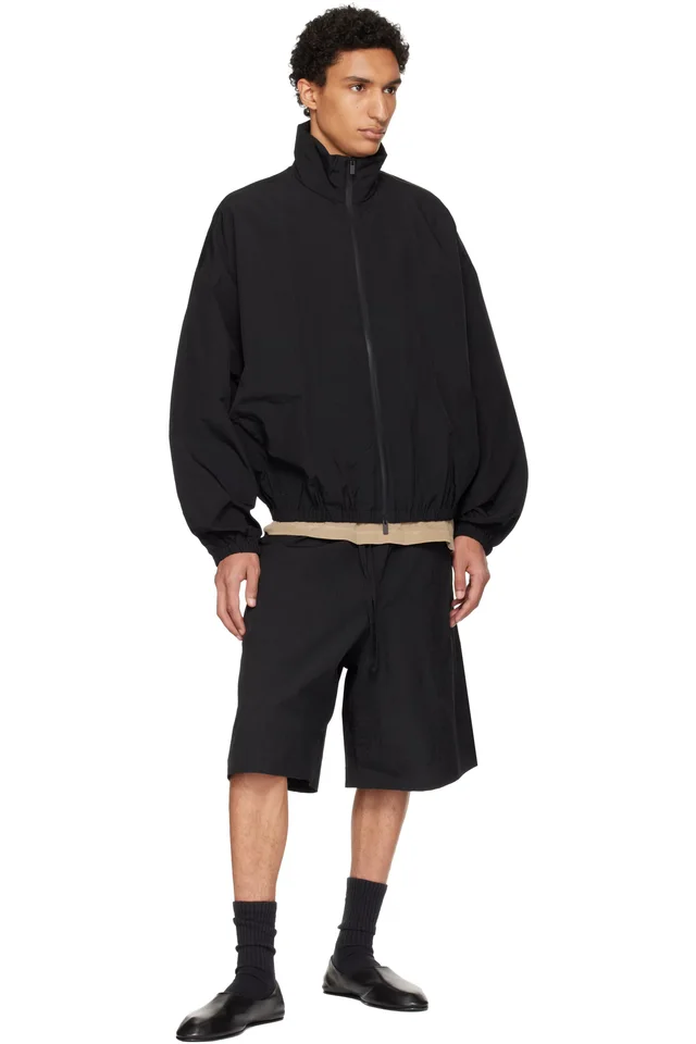 Fear of God Black Nylon Ripstop Sport Shorts, photo 4 of 4 from SSENSE