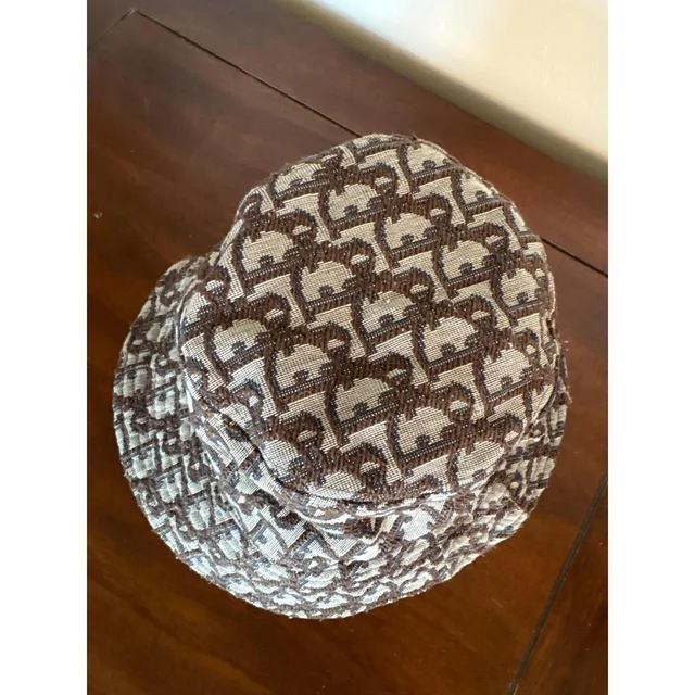 Dior Men's Bucket hats - Brown/Tan in neutral|brown|red from Depop, photo 3 of 7