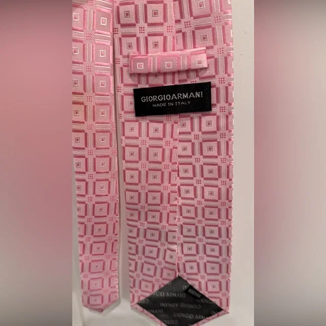 Giorgio Armani Silk Geometric Men's Tie in pink Silk from Poshmark