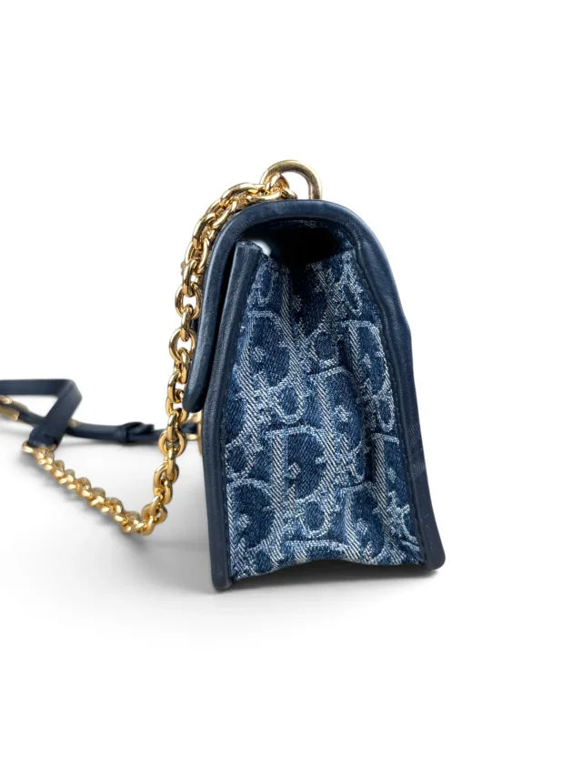 Dior Denim Oblique 30 Montaigne East West Chain Bag in Denim from Season 2 Consign, photo 5 of 11