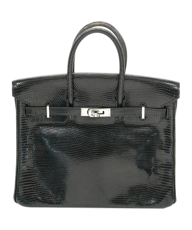Hermès Birkin 25 Black Lizard PHW in Black Lizard from Luxury Promise