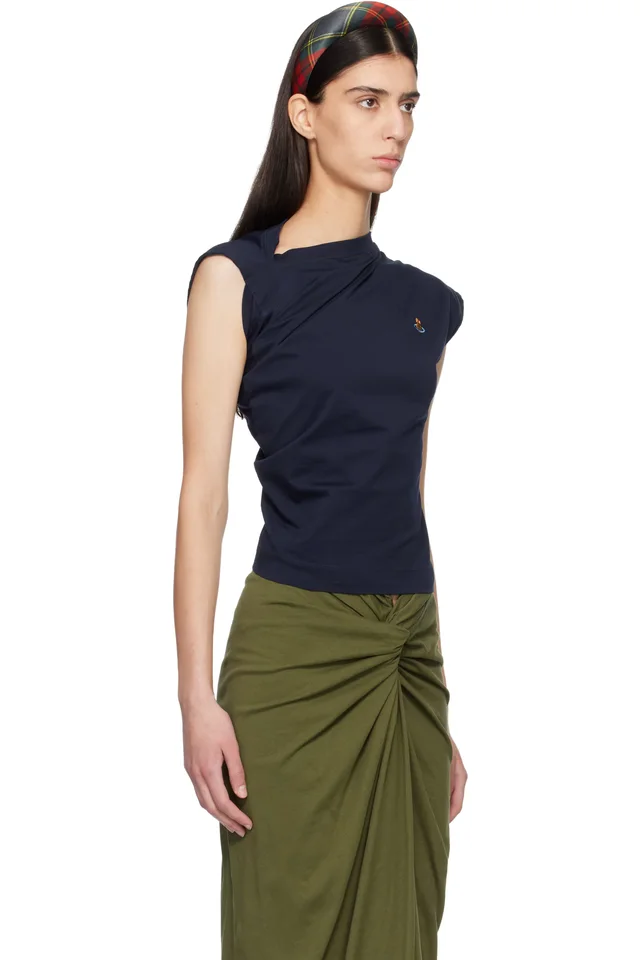 Vivienne Westwood Navy Hebo Top, photo 2 of 6 from SSENSE