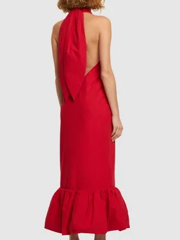 Interior Long dress with V-neckline in 100% Cotton, photo 3 of 5 from LUISAVIAROMA